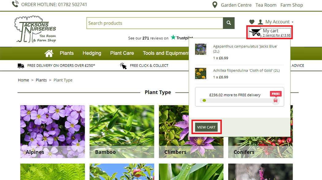 Buying Plants Online - Step 3a