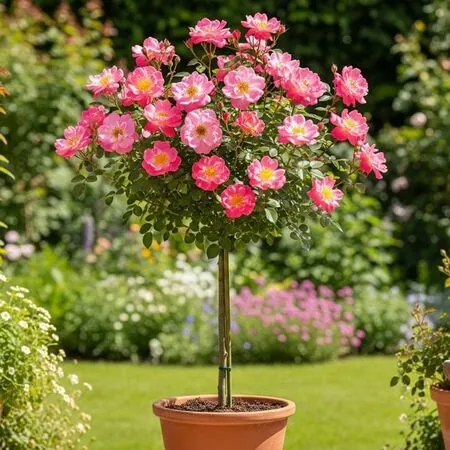 Buy Rose 'Secret Smile' (Standard, 90-120cm stem) online from Jacksons Nurseries