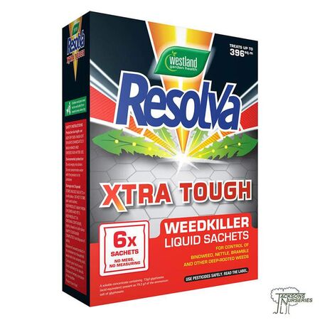 Buy Westland Resolva Xtra Tough Weedkiller Liquid Sachets online from Jackson's Nurseries.